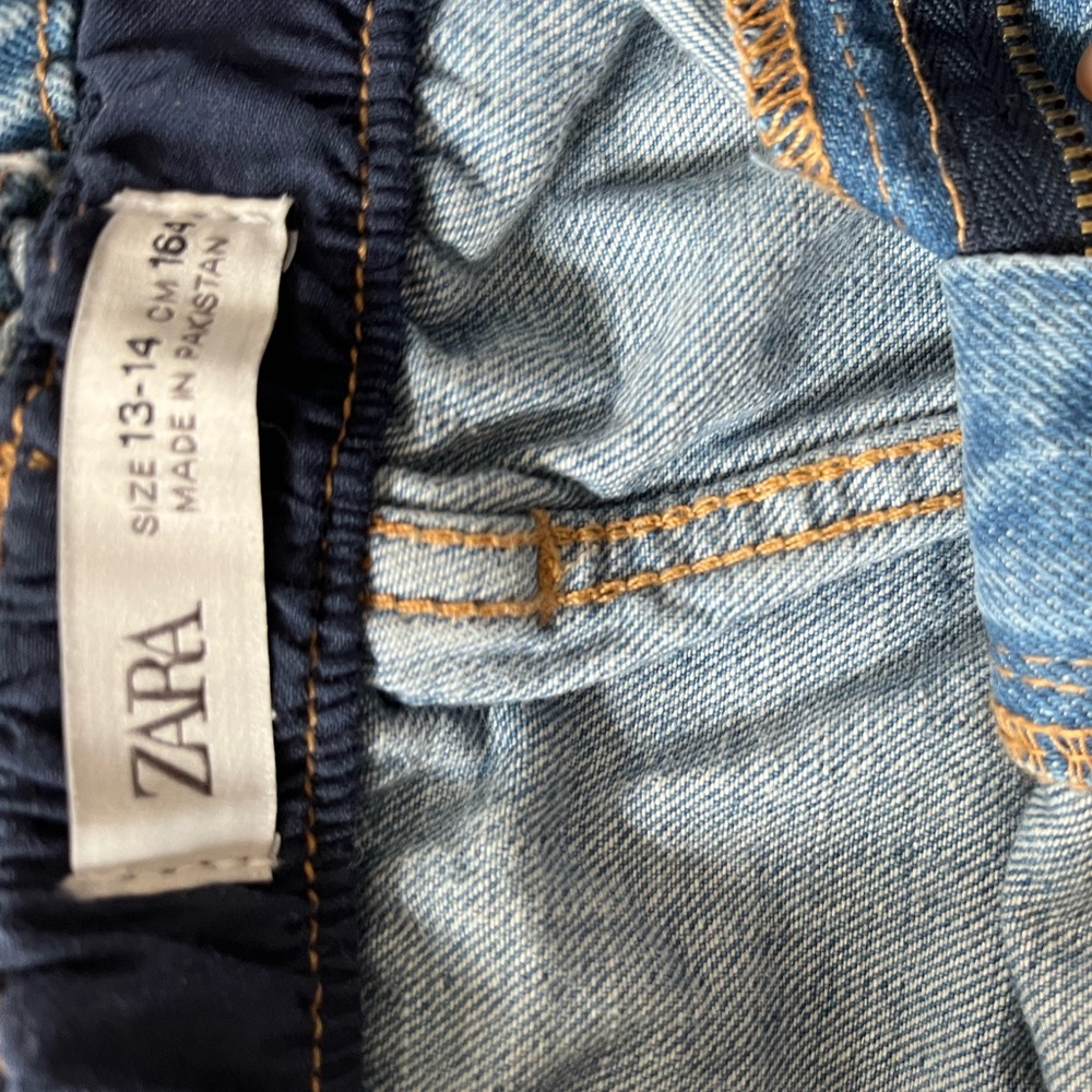 Zara Blue Denim Skirt Size XS Girls 13-14Y A-Line Mini Jean Skirt Juniors Women - Picture 4 of 5